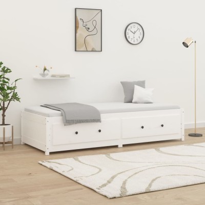 Sofá cama sin colchón madera maciza de pino blanco 80x200 cm