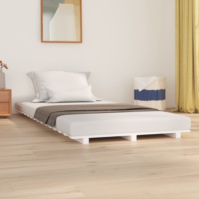 Estructura de cama madera maciza de pino blanco 90x190 cm