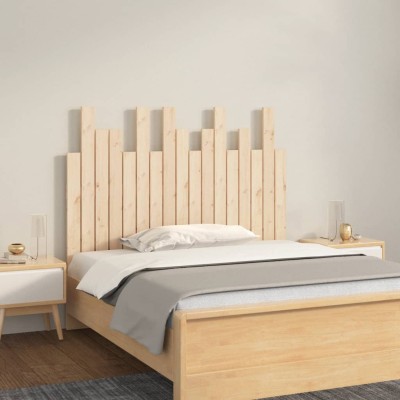 Cabecero de cama de pared madera maciza de pino 108x3x80 cm