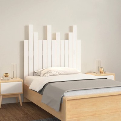 Cabecero de cama pared madera maciza pino blanco 82,5x3x80 cm