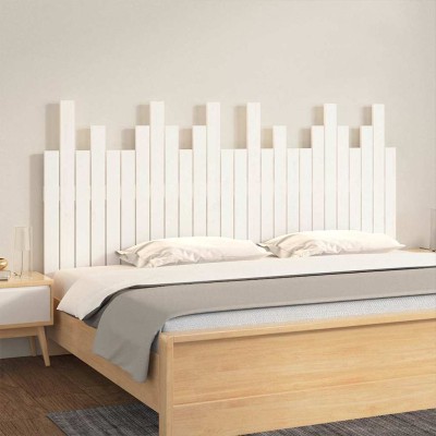 Cabecero de cama de pared madera maciza pino blanco 166x3x80 cm