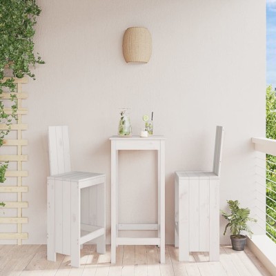 Taburetes de cocina 2 uds madera maciza pino blanco 40x42x120cm