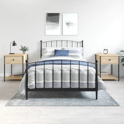 Mesitas noche 2 uds madera ingeniería roble Sonoma 44x45x58 cm