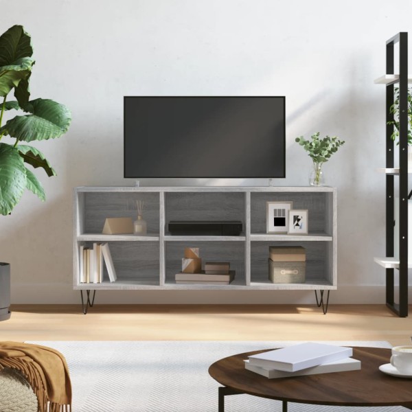 Mueble de TV madera de ingeniería gris Sonoma 103,5x30x50 cm