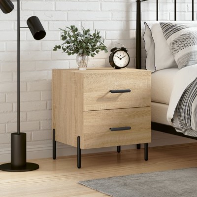 Mesita de noche madera de ingeniería roble Sonoma 40x35x47,5 cm