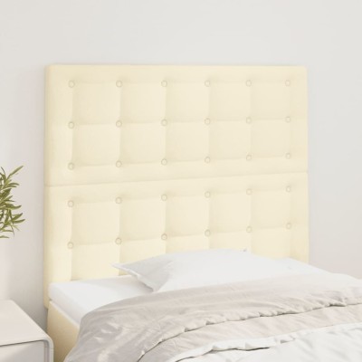 Cabeceros 2 unidades cuero sintético color crema 100x5x78/88 cm