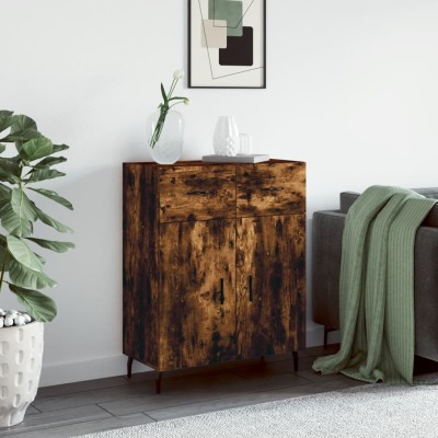 Aparador de madera de ingeniería roble ahumado 69,5x34x90 cm