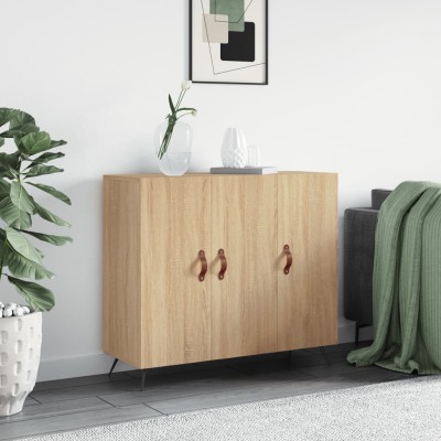 Aparador de madera de ingeniería roble Sonoma 90x34x80 cm