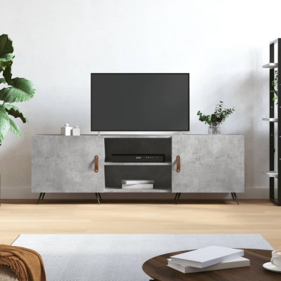 Mueble de TV madera de ingeniería gris hormigón 150x30x50 cm