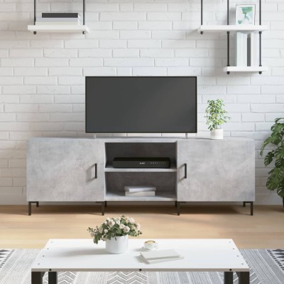 Mueble de TV madera de ingeniería gris hormigón 150x30x50 cm