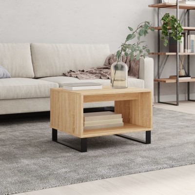 Mesa de centro madera de ingeniería roble Sonoma 60x50x40 cm