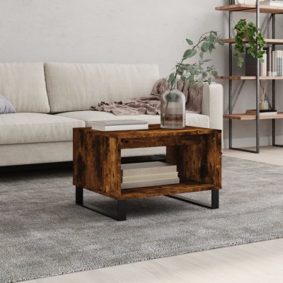 Mesa de centro madera de ingeniería roble ahumado 60x50x40 cm