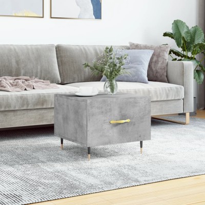 Mesa de centro madera de ingeniería gris hormigón 50x50x40 cm
