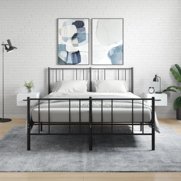 Mesitas de noche de pared 2 uds blanco 35x35x20 cm