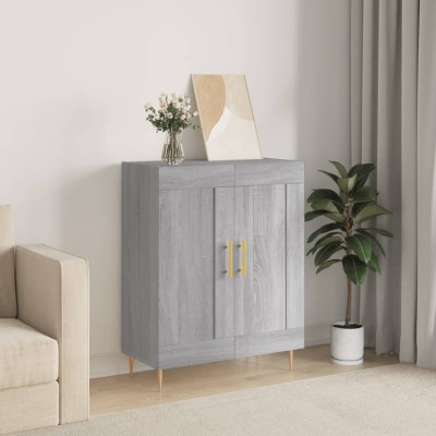 Aparador de madera de ingeniería gris Sonoma 69,5x34x90 cm