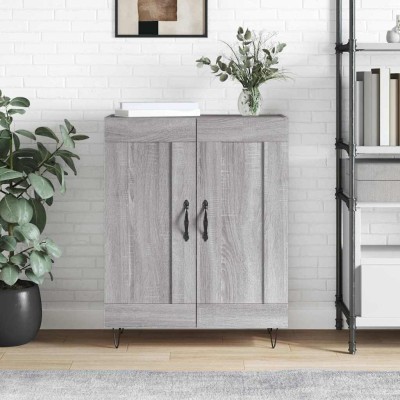 Aparador de madera de ingeniería gris Sonoma 69,5x34x90 cm