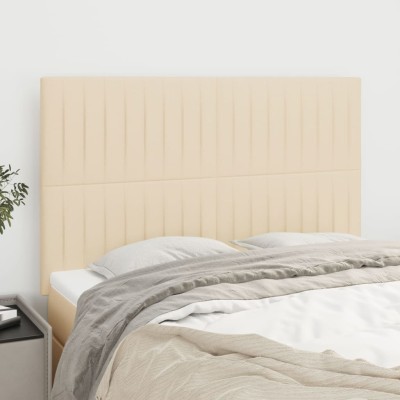 Cabeceros 4 unidades tela color crema 72x5x78/88 cm