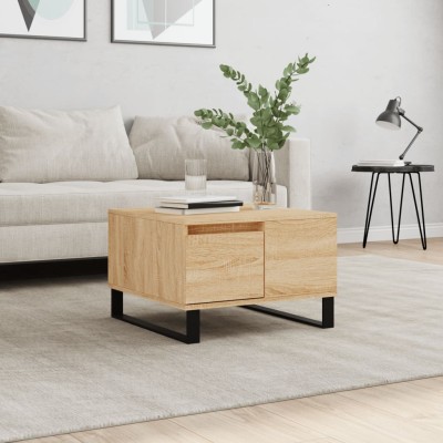 Mesa de centro madera contrachapada roble Sonoma 55x55x36,5 cm