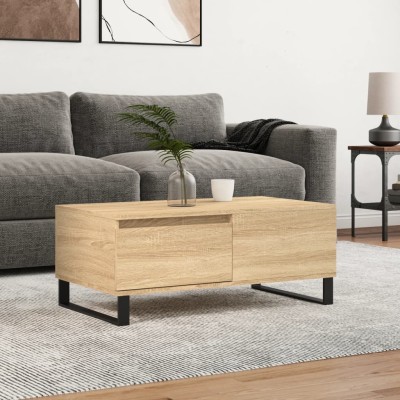 Mesa de centro madera contrachapada roble Sonoma 90x50x36,5 cm