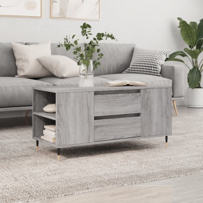 Mesa de centro madera de ingeniería gris Sonoma 102x44,5x50 cm
