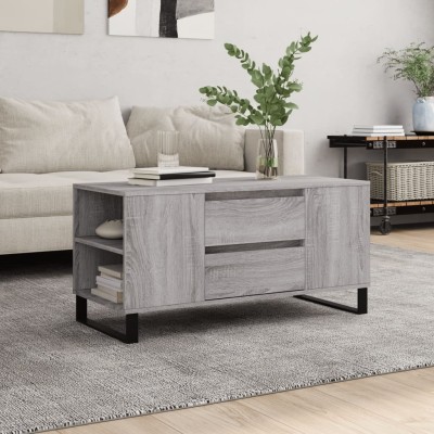 Mesa de centro madera de ingeniería gris Sonoma 102x44,5x50 cm