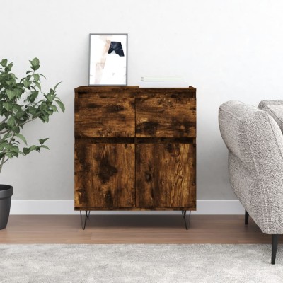 Aparador madera contrachapada color roble ahumado 60x35x70 cm