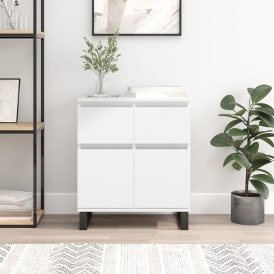 Aparador de madera contrachapada blanco 60x35x70 cm