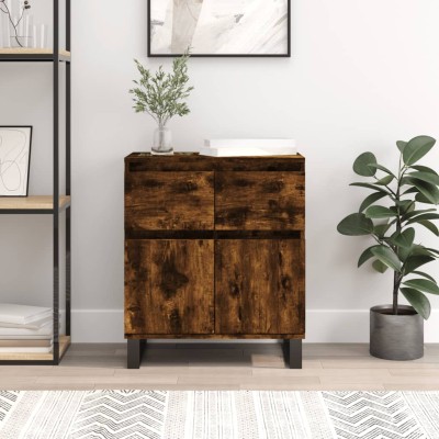 Aparador madera contrachapada color roble ahumado 60x35x70 cm