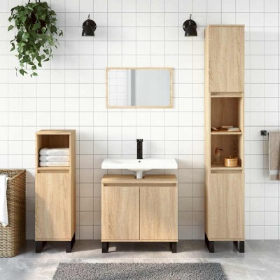 Armario de baño madera de ingeniería roble Sonoma 58x33x60 cm