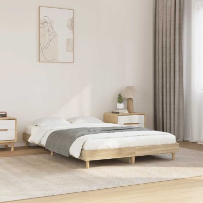 Estructura de cama sin colchón madera roble Sonoma 120x200 cm