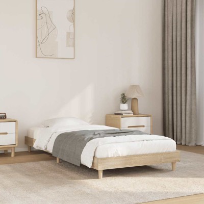 Estructura de cama sin colchón madera roble Sonoma 75x190 cm