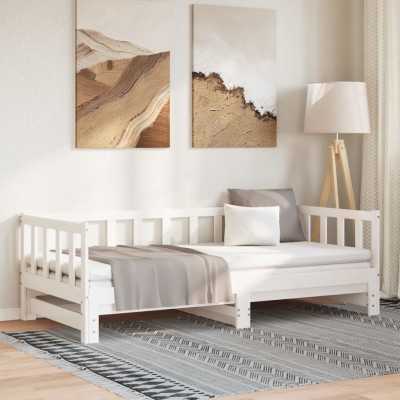Sofá cama extraíble sin colchón blanco 2x(90x200) cm