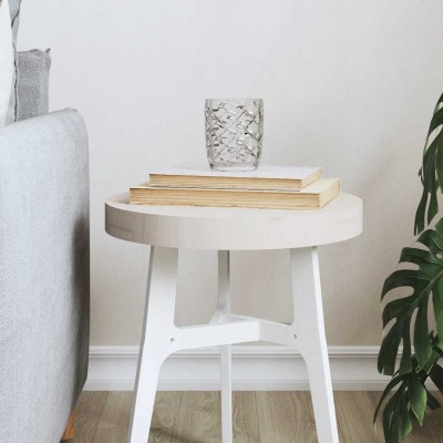 Tablero de mesa redondo madera maciza de pino blanco Ø30x3 cm