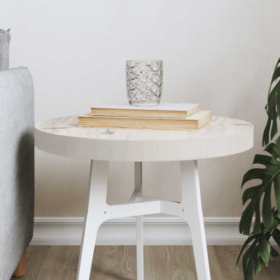Tablero de mesa redondo madera maciza de pino blanco Ø40x3 cm
