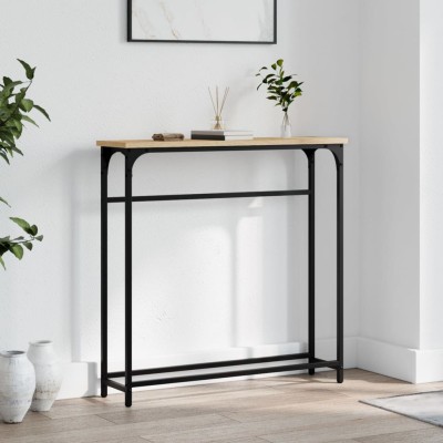Mesa consola madera de ingeniería roble Sonoma 75x19,5x75 cm