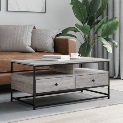 Mesa de centro madera de ingeniería gris Sonoma 100x51x45 cm