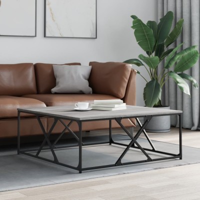 Mesa de centro madera de ingeniería gris Sonoma 100x100x40 cm