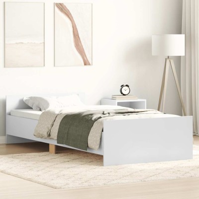 Estructura de cama madera de ingeniería blanca 90x200 cm