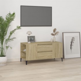 Mesa consola de madera mango maciza gris y latón 110x35x76 cm