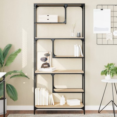 Estantería madera de ingeniería roble Sonoma 81x36x176 cm