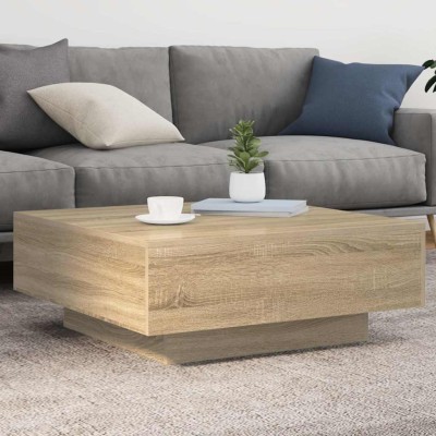 Mesa de centro madera de ingeniería roble Sonoma 80x80x31 cm