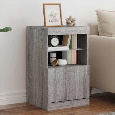 Aparador con luces LED gris Sonoma 41x37x67 cm