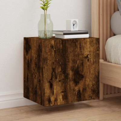 Muebles de TV pared 2 uds madera roble ahumado 40,5x30x40 cm
