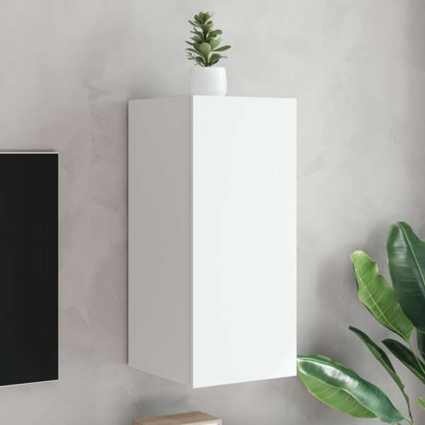 Mueble de TV de pared con luces LED blanco 30,5x35x70 cm