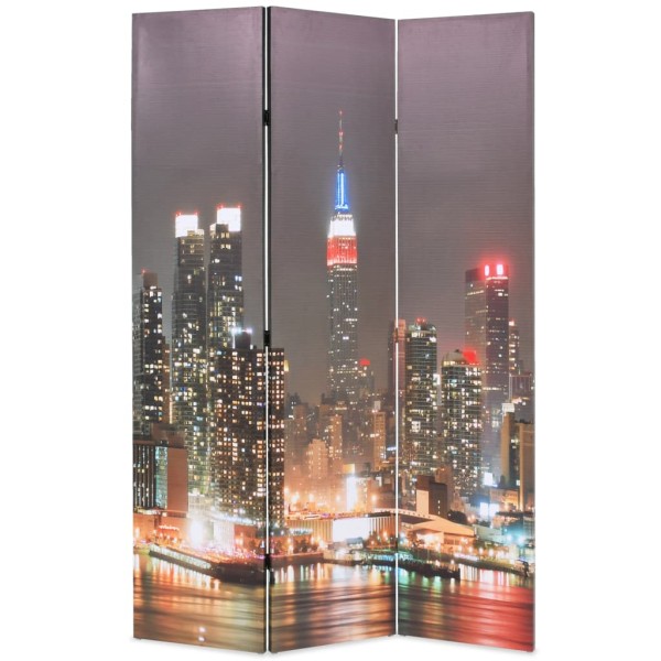 Biombo divisor plegable 120x170 cm Nueva York de noche