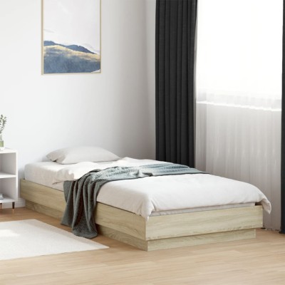 Estructura de cama sin colchón madera roble Sonoma 90x200 cm