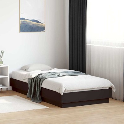 Estructura de cama madera de ingeniería negra 90x190 cm