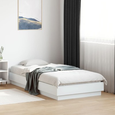 Estructura de cama madera de ingeniería blanca 75x190 cm