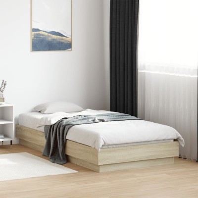 Estructura de cama sin colchón madera roble Sonoma 75x190 cm