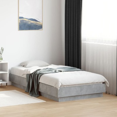 Estructura de cama madera de ingeniería gris hormigón 75x190 cm